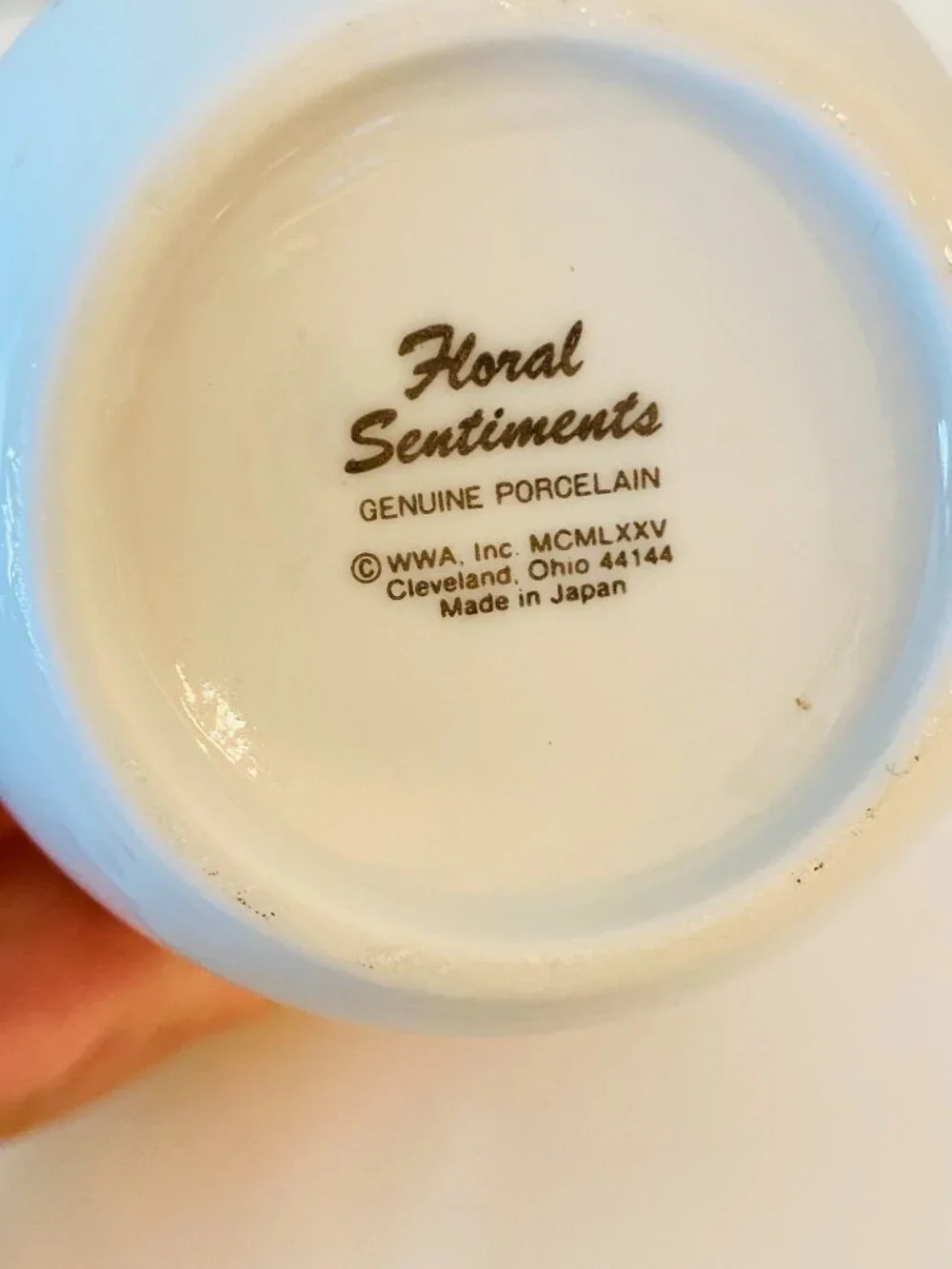 Vintage Floral Sentiments Friendship's Flower Porcelain Bud Vase Japan 1985